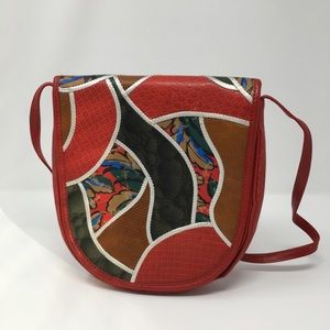 Carlos Falchi multi-color unique patchwork purse
